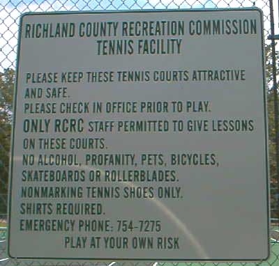 Dutch Fork Tennis Court Rules